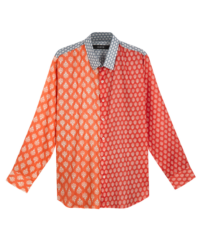 BONI II SHIRT IN ORANGE, RED AND GREY