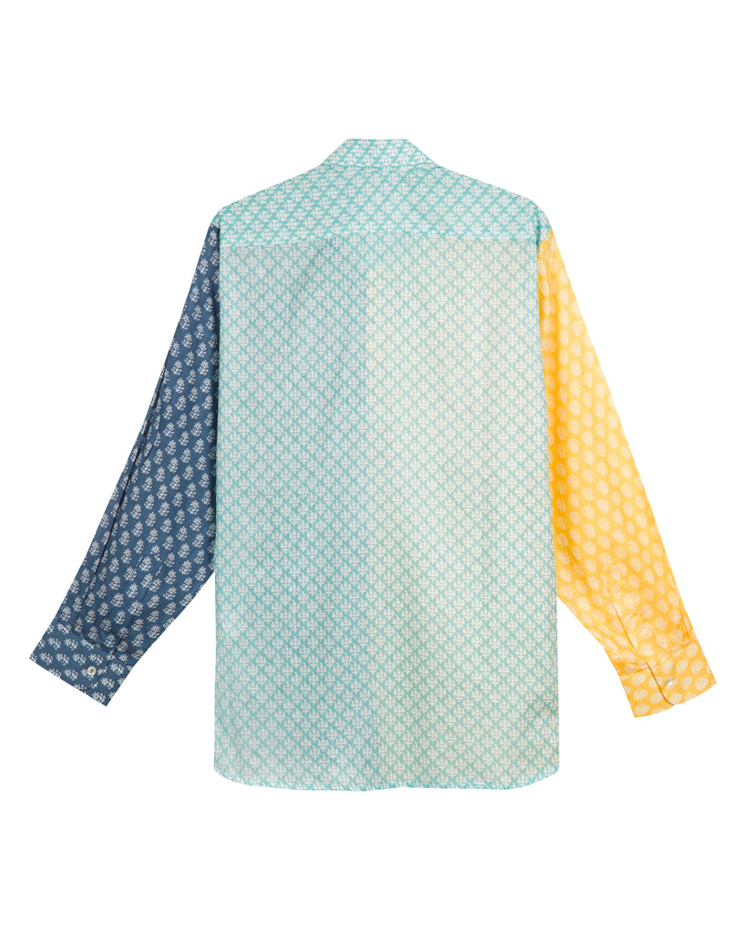 RABAI II SHIRT IN YELLOW, DARK BLUE AND MINT