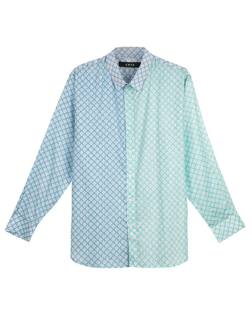 KIKUYU II SHIRT IN BLUE, MINT AND LIGHT BLUE