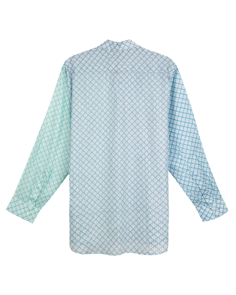 KIKUYU II SHIRT IN BLUE, MINT AND LIGHT BLUE