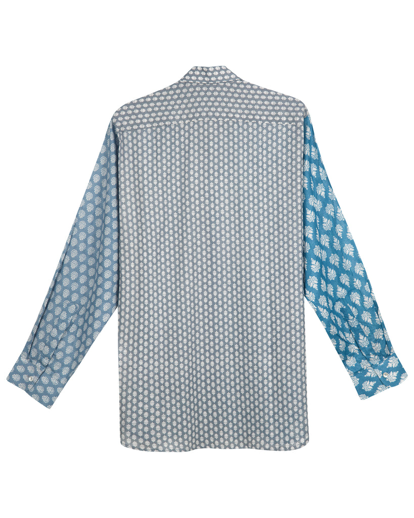 LUO II SHIRT IN BLUE, FADED BLUE AND GREY