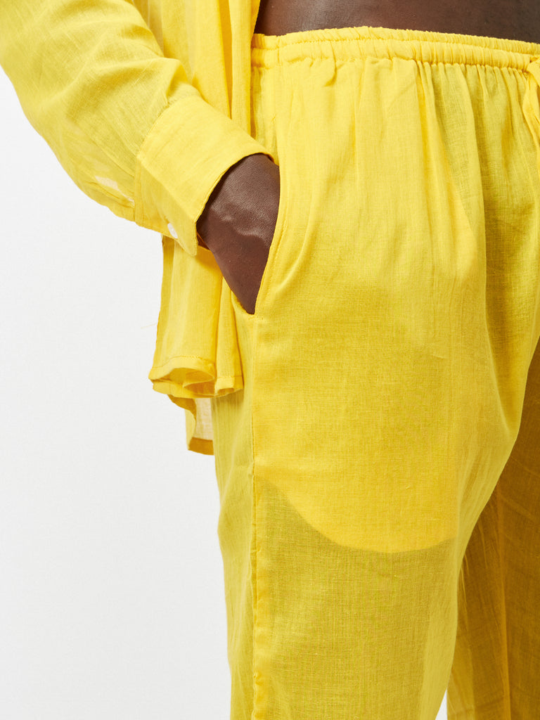 ESSENTIAL TROUSERS IN MUSTARD YELLOW